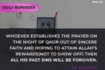 Ramadan Day 22: Whoever Establishes The Prayer On The Night Of Qadr Out Of Sincere Faith 4 6d94f4463fd4459dbf6b96a25b5b2f88