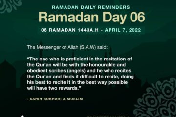 DAILY REMINDER: RAMADAN DAY 06 6 Ramadan 06