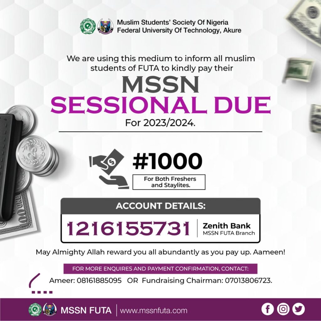 SESSIONAL DUE FOR 2023/2024 ACADEMIC SESSION 1 Sessional Due