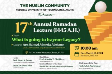 ANNUAL RAMADAN LECTURE (1445 A.H.)- WHAT IS GOING TO BE YOUR LEGACY? 19 Ramadan Lecture 2024